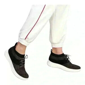 Fitflop Uberknit Slip On High Top Sneakers Black/Bronze Metallic Size 8.5